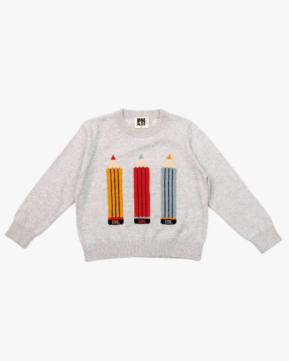 NEW PETITE HAILEY kids pencil knit sweater in gray